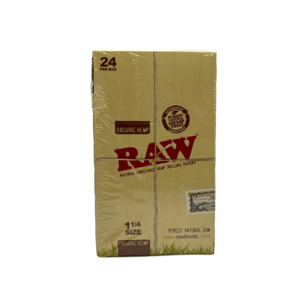 RAW - SMOKING ACC - ROLLING PAPER - ORGANIC HEMP - 1 1/4 SIZE - 24CT/BX