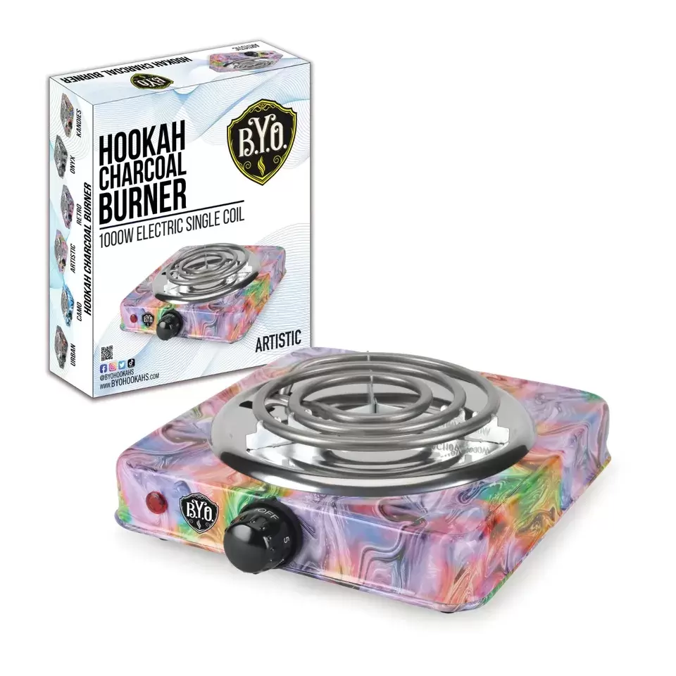 BYO Hookah Hot Plate Charcoal Burner 1000W Single Coil