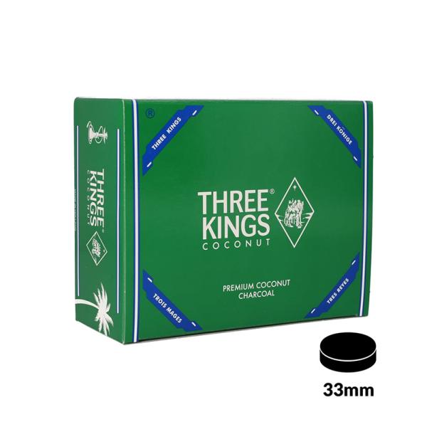 Three Kings Coconut Charcoal 33mm 100ct